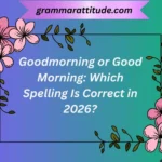 Goodmorning or Good Morning