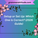 Setup or Set Up