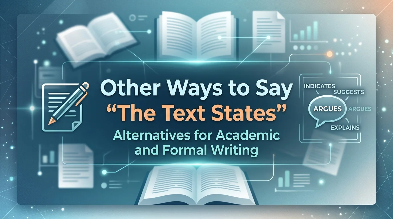 Other Ways to Say “The Text States”