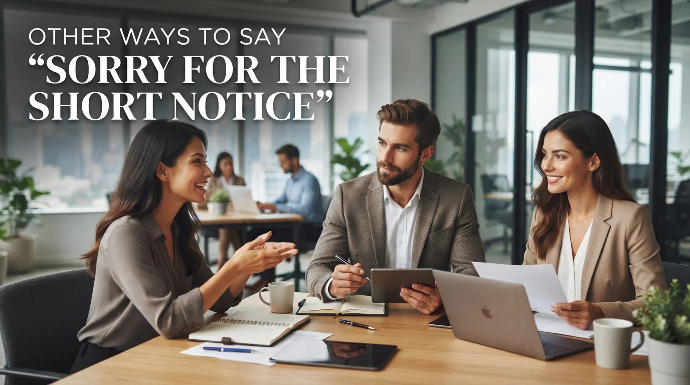 Other Ways to Say “Sorry for the Short Notice”